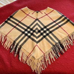 BURBERRY London Nova Check 100% Lamb’s Wool Fringed Shawl